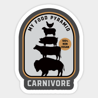 My Food Pyramid - Carnivore - 100% Non Vegan Sticker